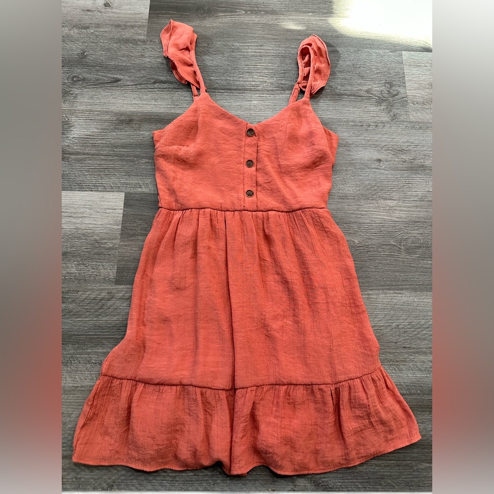 Women’s AUW Rust Color Tiered Mini Dress